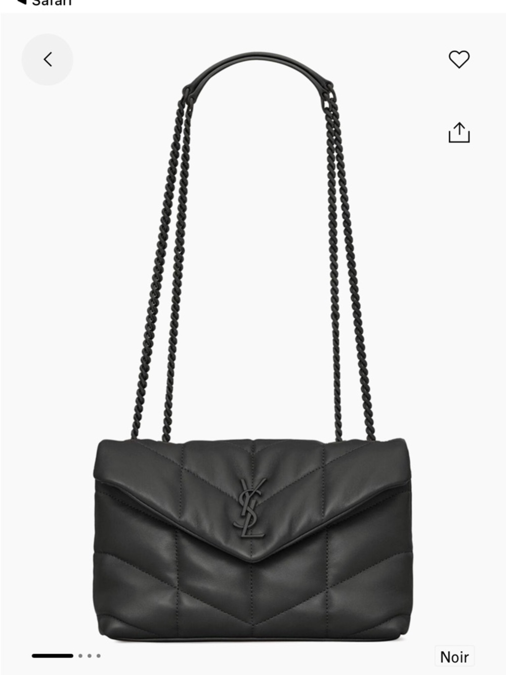 Saint Laurent Toy Puffer Shoulder Bag Lambskin Noir $2500